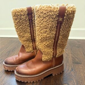 Sam Edelman Brown and Tan Winter Boots